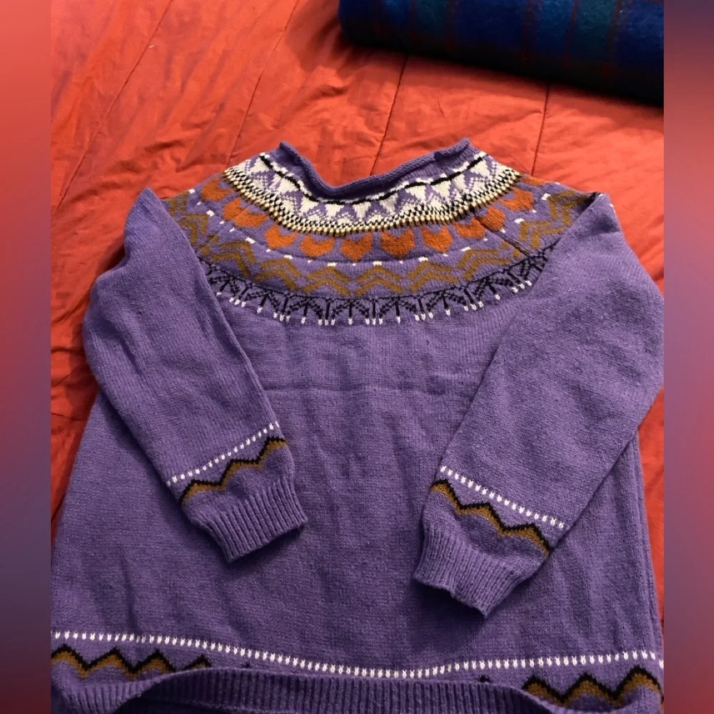 Ladies Purple Crew Neck Sweater